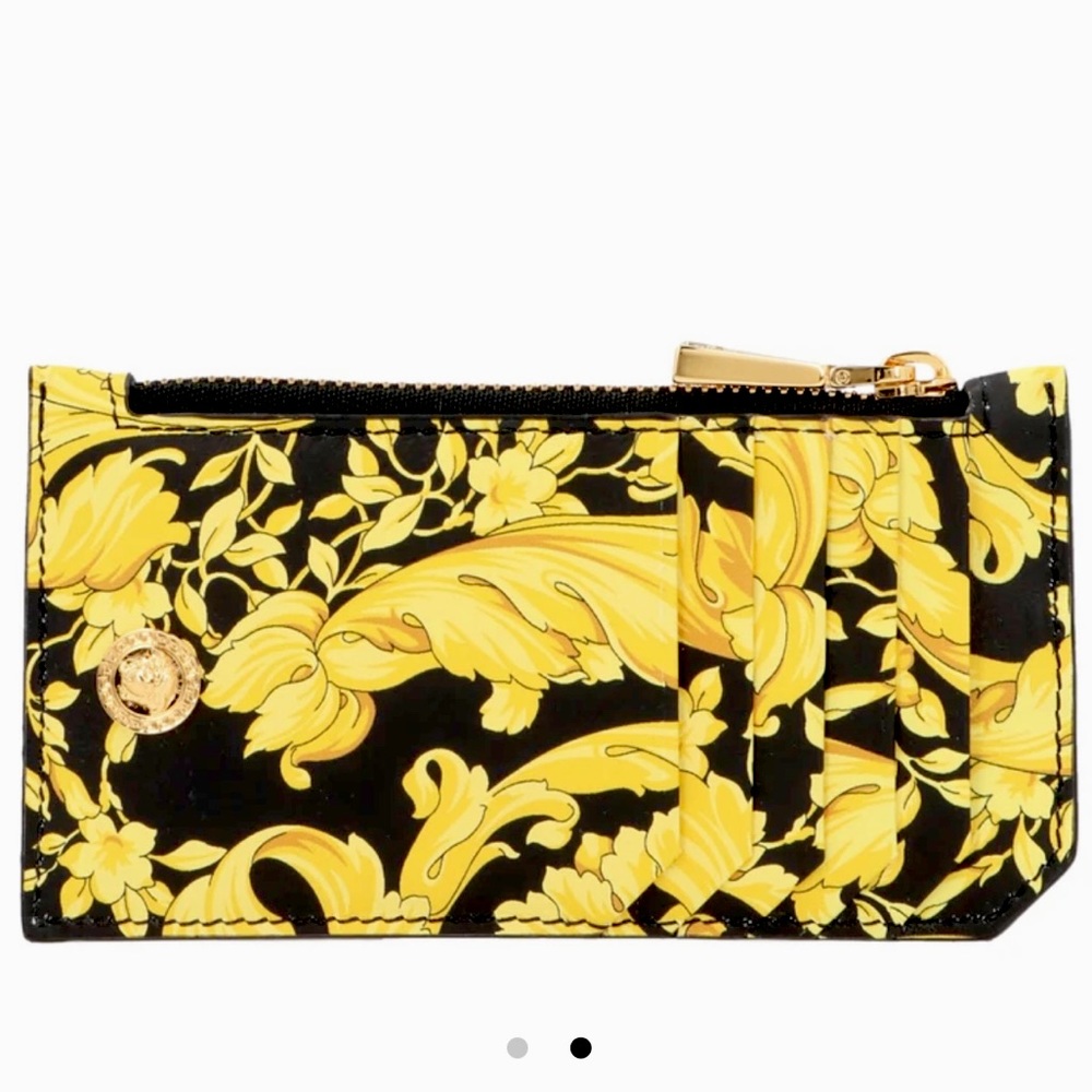 Sold VERSACE 💛 NWB BAROCCO CARD HOLDER WITH KEY FOB